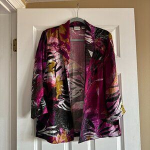 Chico's 100% silk open jacket. Pink